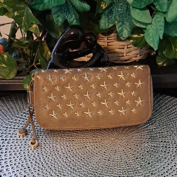 Jimmy Choo Handbags - Jimmy Choo Gold Star-Studded Wallet